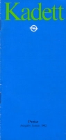 Opel Kadett D Preisliste 1.1982