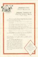 Orionette Programm 1921