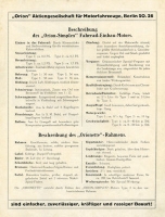 Orionette program 1922