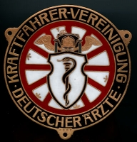 Plakette Kraftfahrer-Vereinigung Deutscher Ärzte ca. 1930