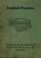 Phänomen Granit 25 Ersatzteil-Preisliste 1941