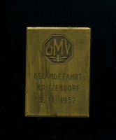 Plakette ÖMV Geländefahrt Kritzendorf 1952