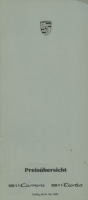 Porsche 911 Preisliste 8.1985