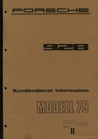 Porsche 928 Kundendienst Information 1979 Band 2