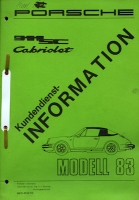 Porsche 911 SC Cabriolet Customer service information model 1983