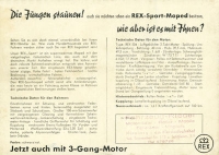 Rex Sport Moped 504 brochure ca. 1958