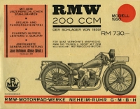 RMW 200 ccm brochure 1930