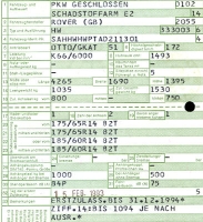 Preview: Rover Concerto (Typ HW) Original Fahrzeugbrief 1993