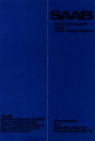 Saab Preisliste 1978