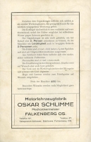 Schlimme 2,5 HP brochure ca.1924