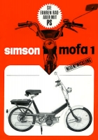 Simson Mofa 1 Prospekt 1970