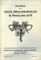 Solex Zwillingsregler für Motoren über 125 PS ca.1940