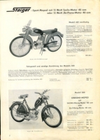 Staiger Programm Fahrräder und Mopeds 1956