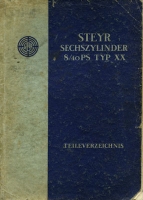 Steyr 8/40 PS Type XX Ersatzteilliste 1929