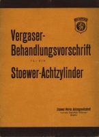 Stoewer Eight-zylinder carburettor manual 1928