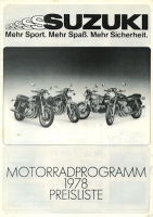 Suzuki pricelist 1978