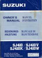 Suzuki SJ 410 V / K / W owner`s manuel 1987