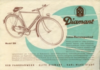 Diamant Fahrrad Prospekt 1950er Jahre