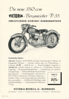 Victoria Bergmeister V 35 and V 35 Sport brochure 1.1954