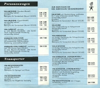 Preview: VW Preisliste 9.1957