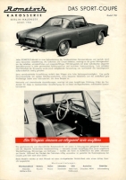 Preview: VW Rometsch Coupé und Cabriolet Prospekt 1961