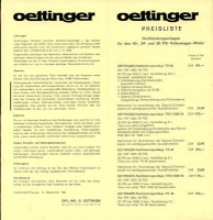 VW Oettinger / Okrasa pricelist 9.1965