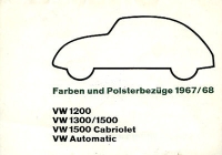 VW Käfer colors and upholstery covers 1967/68