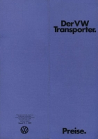 VW T 2 Transporter Preisliste 1.1972