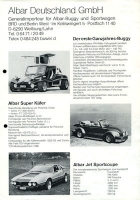 VW / Albar Superkäfer / Buggy / Jet Sportcoupé brochure 1970/80s