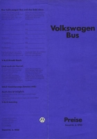 VW T 3 Bus Preisliste 3.1980