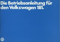 VW 181 owner`s manuel 1980