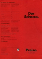 VW Scirocco pricelist 8.1980