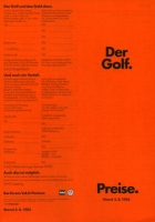 VW Golf 1 pricelist 8.1982