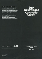 VW T 3 Caravelle Carat Preisliste 9.1983