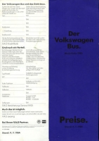 VW T 3 Bus Preisliste 7.1984