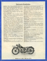 Walter 198 ccm Motorrad Prospekt ca. 1929