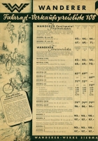 Preview: Wanderer Fahrrad Preisliste 5.1938