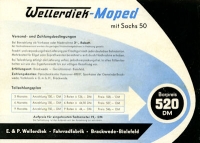 Wellerdiek Moped Prospekt 1950er Jahre