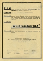 Württembergia Prospekt 1930