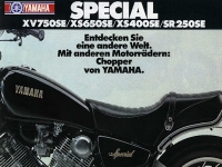 Yamaha Special XV750SE XS650SE XS400SE SR250SE brochure 1982