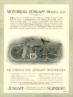 Zündapp Modell 22 / G 22 Prospekt 3.1923