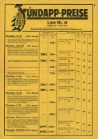 Zündapp Preisliste Nr. 51 1932