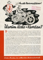 Zündapp Warum Kette u. Kardan? Prospekt 1937