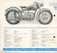 Preview: Zündapp KS 601 Prospekt ca.1951