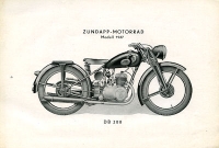 Preview: Zündapp DB 200 Ersatzteilliste 1947