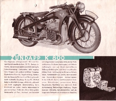 Motor-lit.de - Zündapp program 1936 DB 200, DBL 200, DBK 200, KK 200, K  350, K 500, KS 500, K 800 and Stoye sidecar