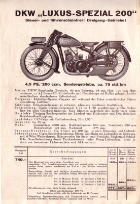 DKW Programm 1930