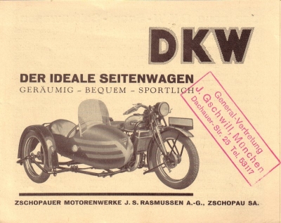 DKW Seitenwagen Prospekt ca.1930