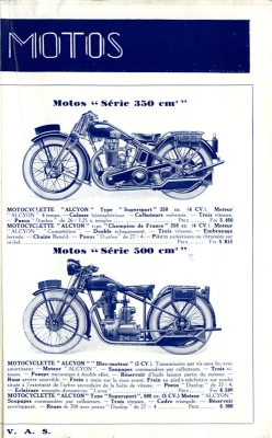 Alcyon bicycle and motorcycle program 1931