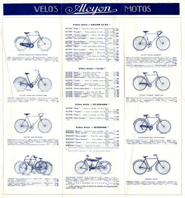 Alcyon bicycle and motorcycle program 1931